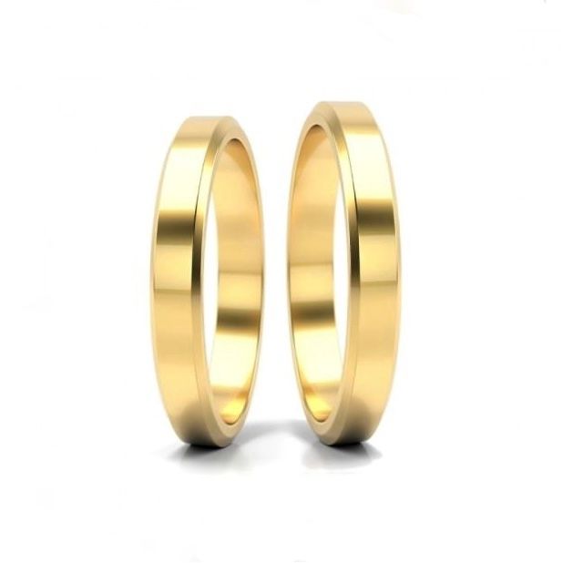 Knife Edge Flat Wedding Bands