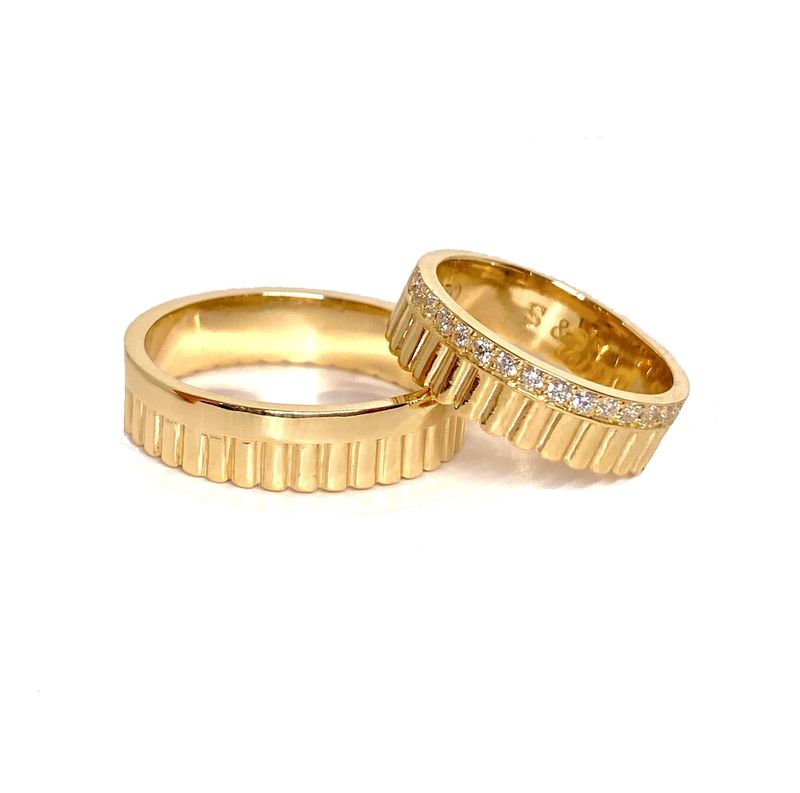 Multi-Pillar Diamond Wedding Bands