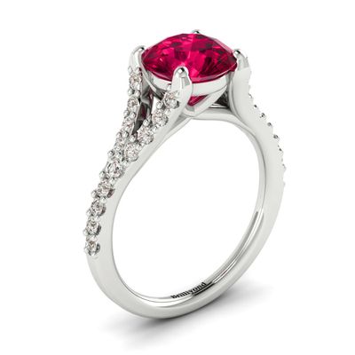 1 ct Vivid Red Ruby, Diamond Ring