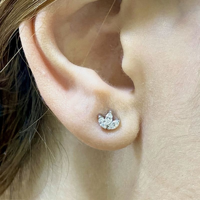 Three Diamond Earrings