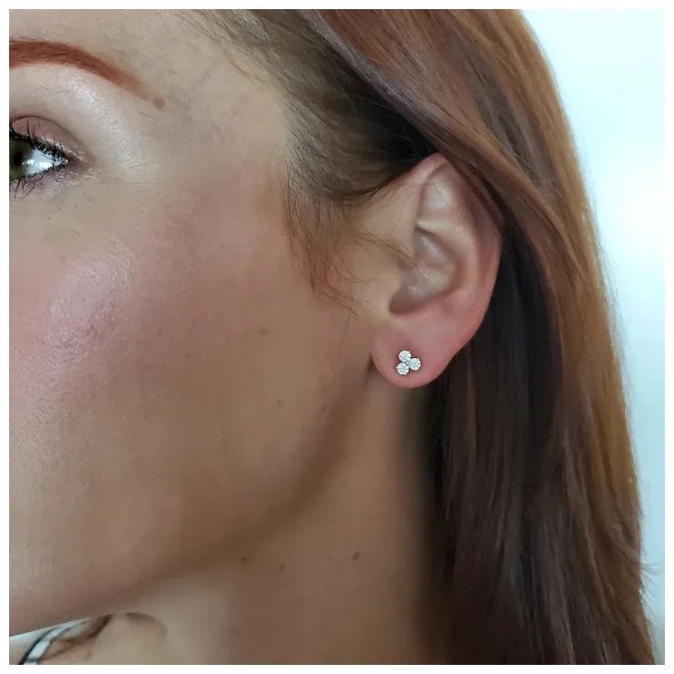 Upgraded Three Diamond Earrings