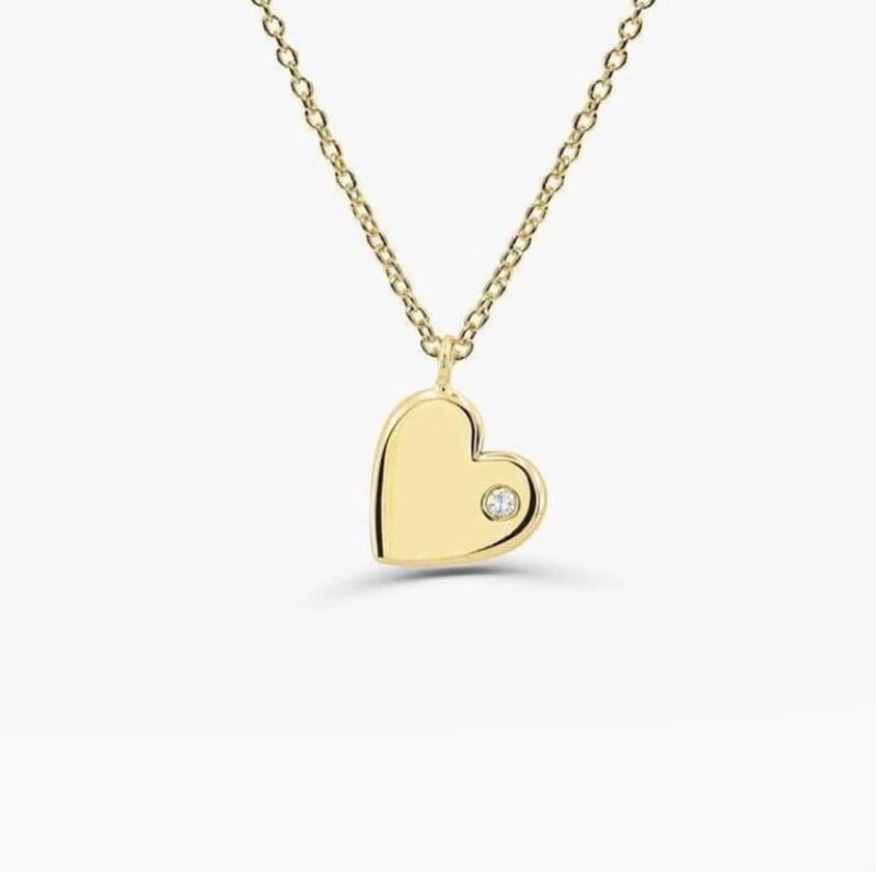 Small Heart Shaped Diamond Necklace