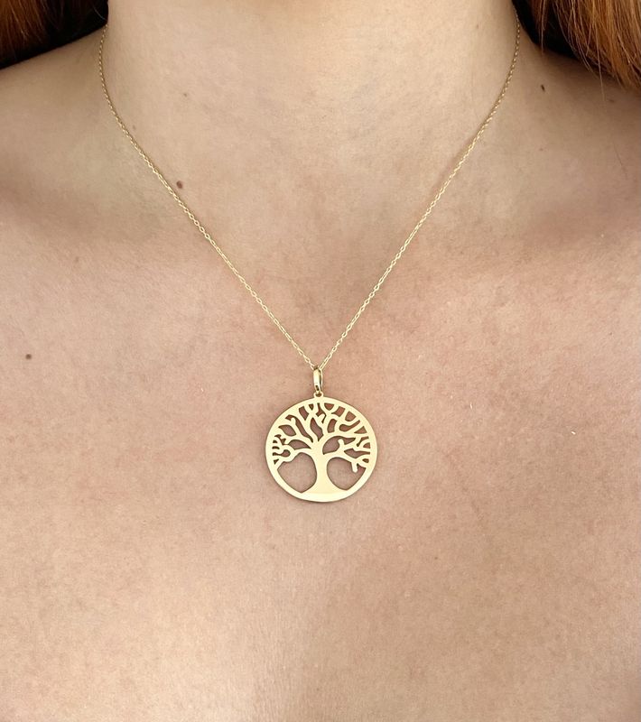 Elegant Fine Size Tree of Life Necklace