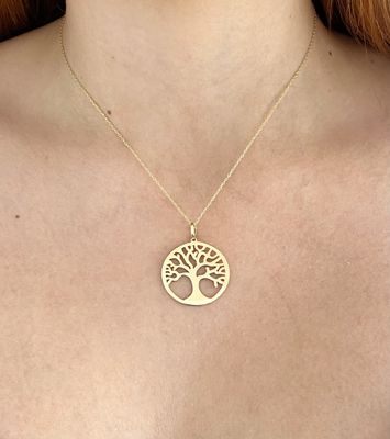 Elegant Fine Size Tree of Life Necklace