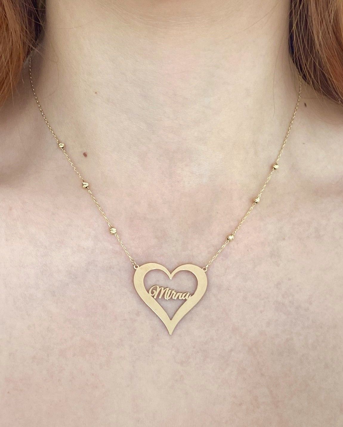 Personalized Name In Heart Necklace