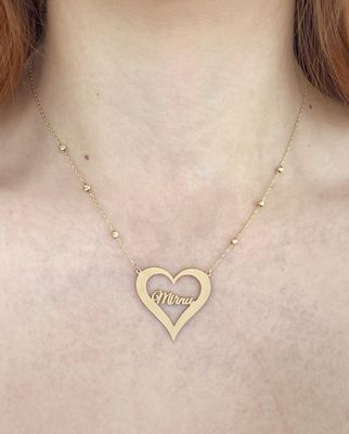 Personalized Name In Heart Necklace