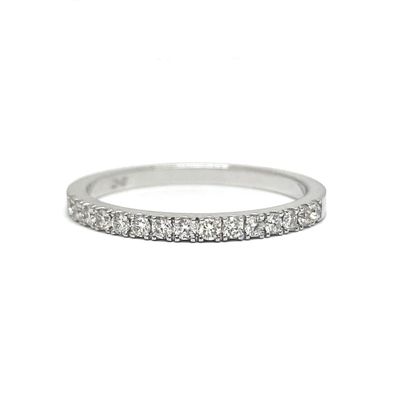 1.85 mm Half Eternity, Four Prongs Diamond Ring