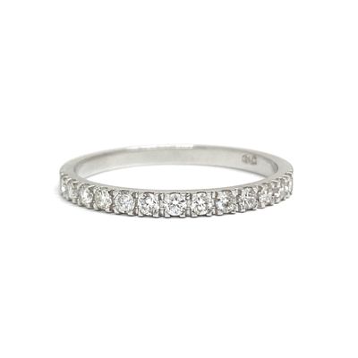 2 mm Half Eternity, Four Prongs, Diamond Ring