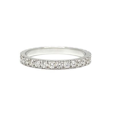 2.4 mm Half Eternity, Four Prongs, Diamond Ring