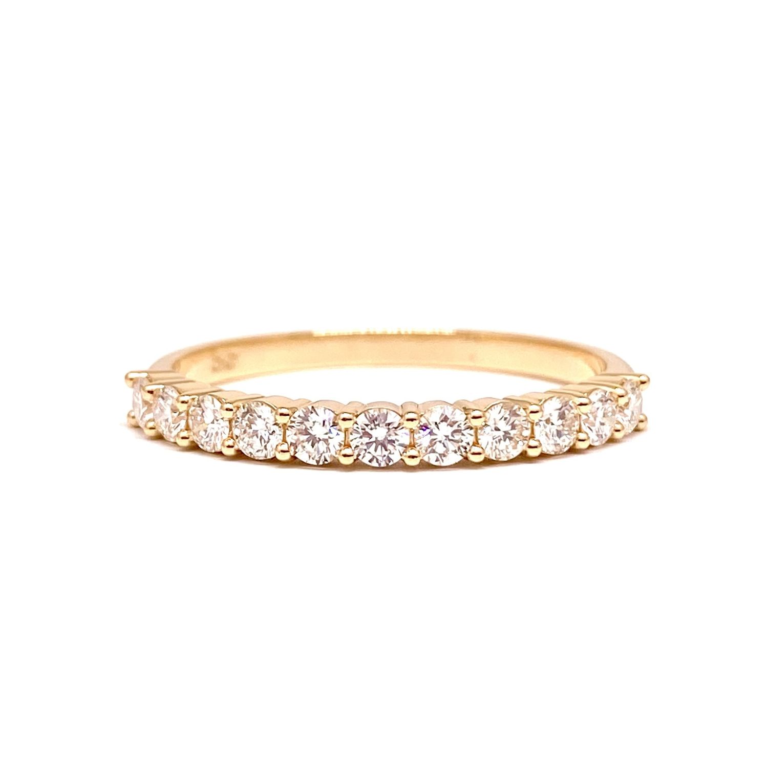 2.6 mm Half Eternity, Two Shared Prongs, Diamond Ring