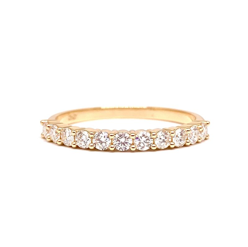 2.6 mm Half Eternity, Two Shared Prongs, Diamond Ring