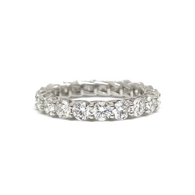 3.7 mm Full Eternity, U-Shaped Prongs, Diamond Ring