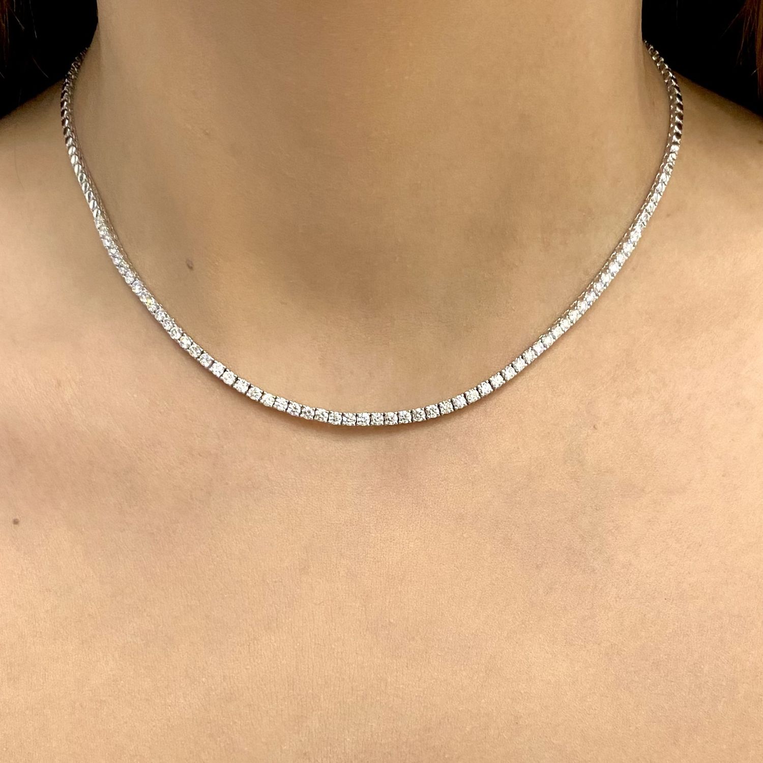 2.5 mm Riviere Diamond Wedding Necklace