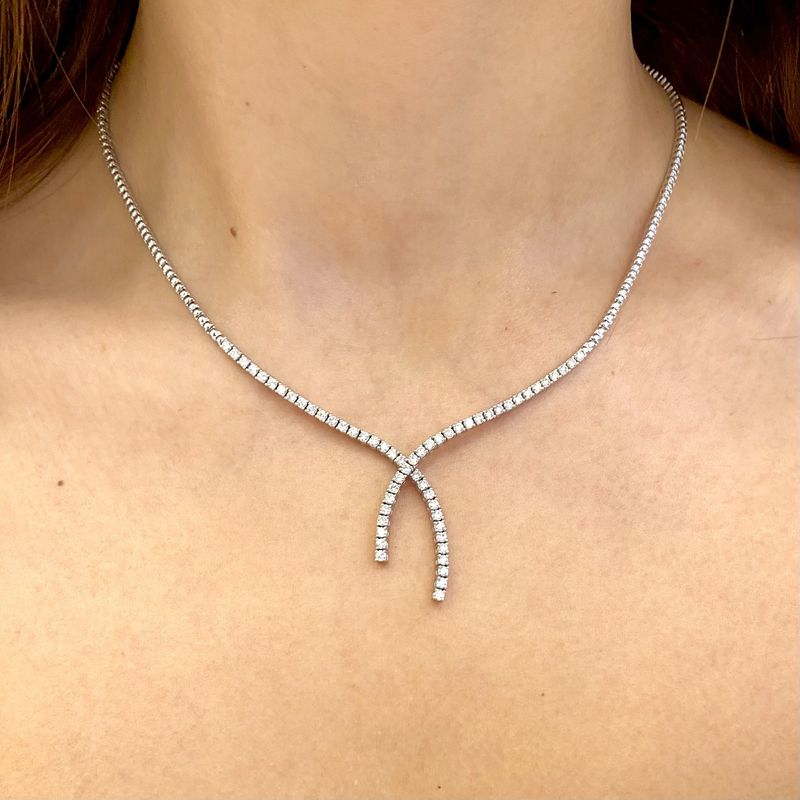 &quot;Intersection&quot; Diamond Wedding Necklace