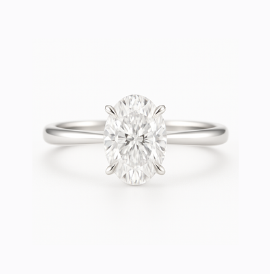 GIA Certified Oval Shaped 0.3 ct to 1 ct, Four Prongs Diamond Engagement Ring