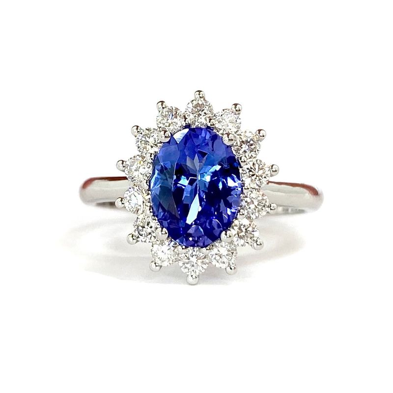 “Lady D” Style 1.5 ct Tanzanite, Diamond Ring