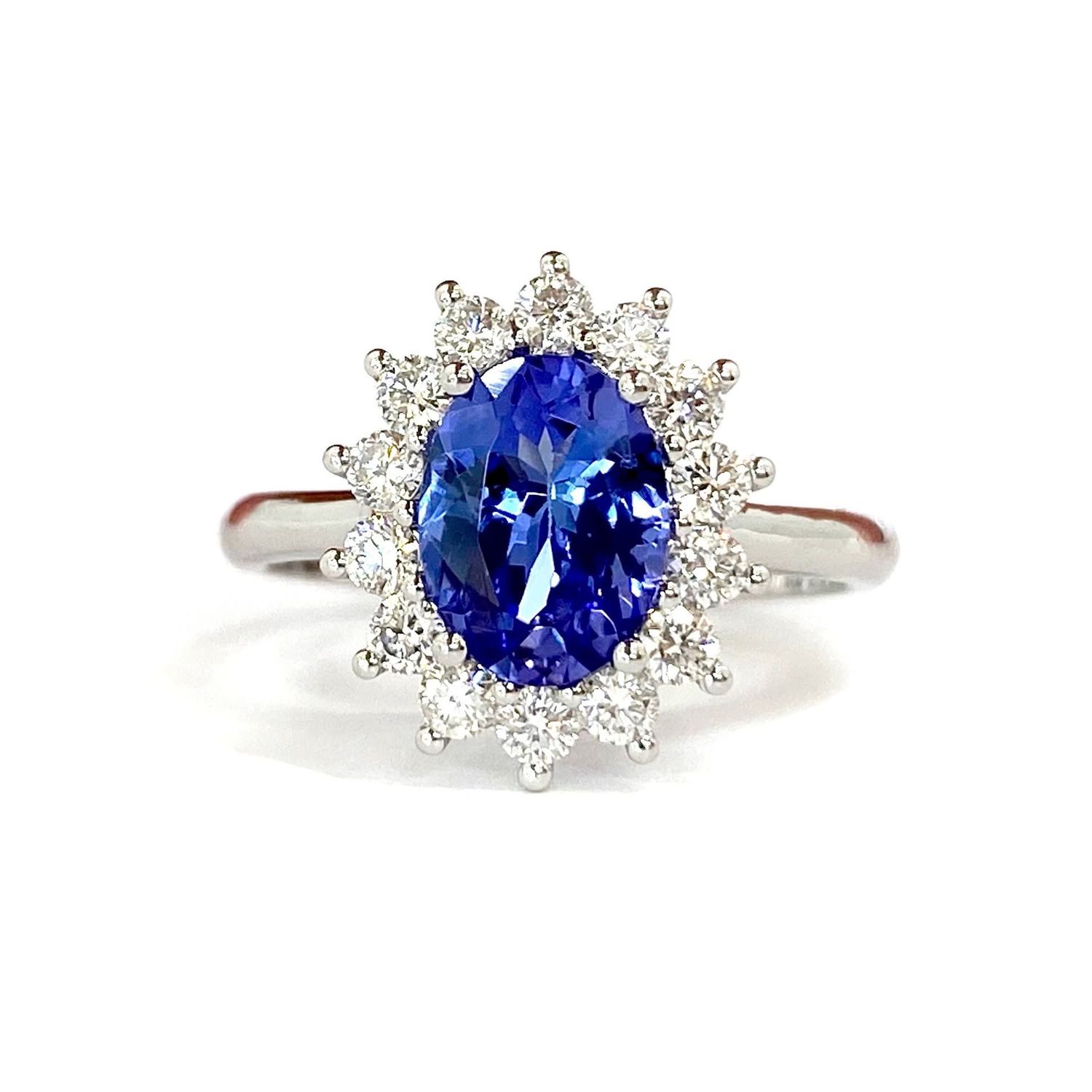 “Lady D” Style 1.5 ct Tanzanite, Diamond Ring