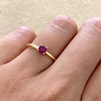 Four Prongs 0.25 ct Ruby Ring
