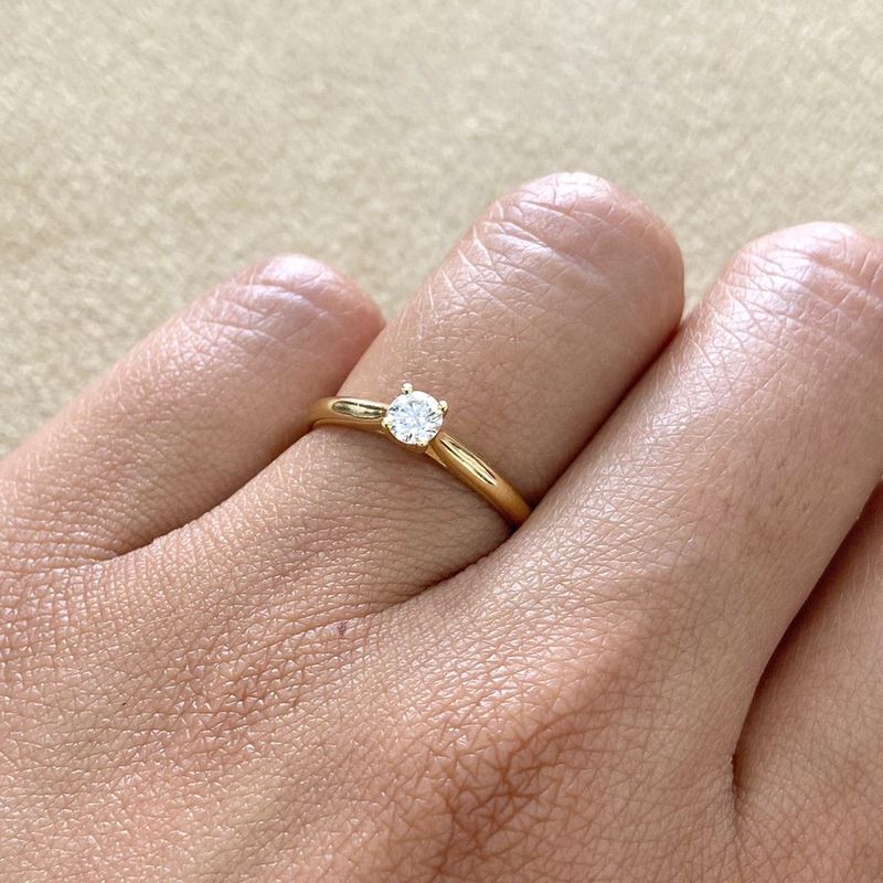 Four Prongs 0.2 ct Diamond Engagement Ring