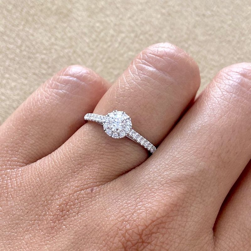 Round 0.2 ct Full Halo Style, Diamond Engagement Ring