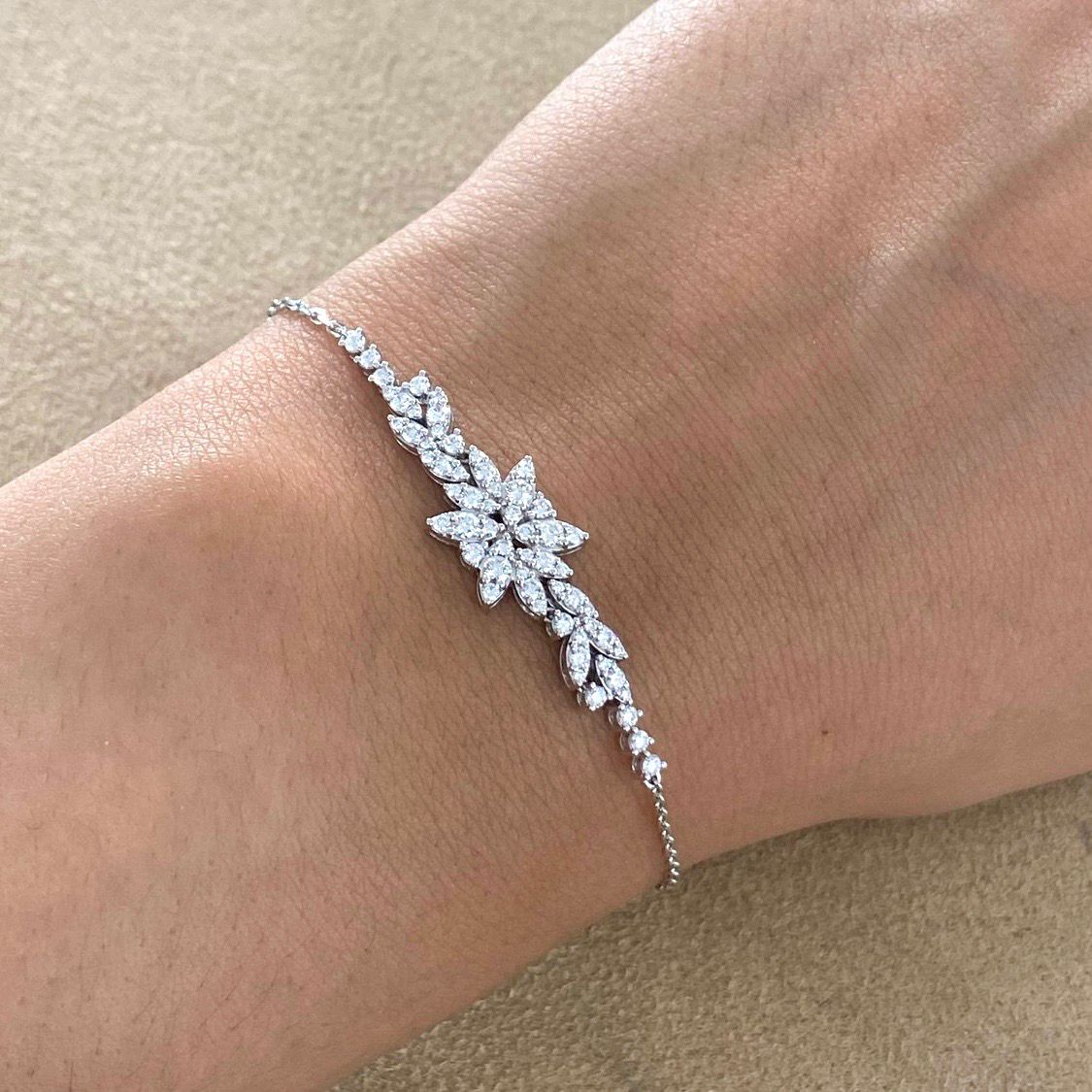 Multi-Leaves Diamond Bracelet