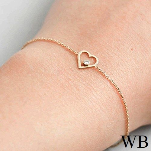 Heart Shaped Diamond Bracelet