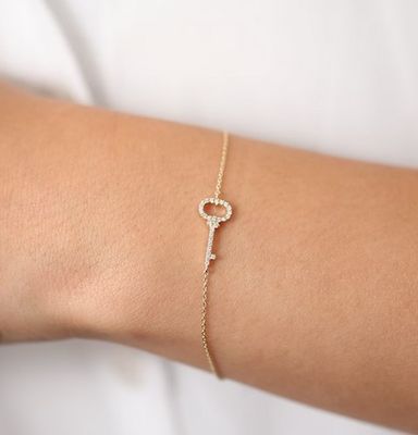 Key Shaped Diamond Bracelet