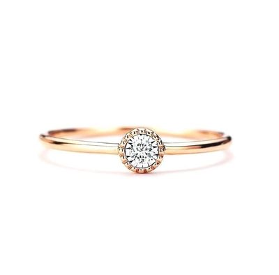 Small Bezel Set Milgrain Diamond Ring