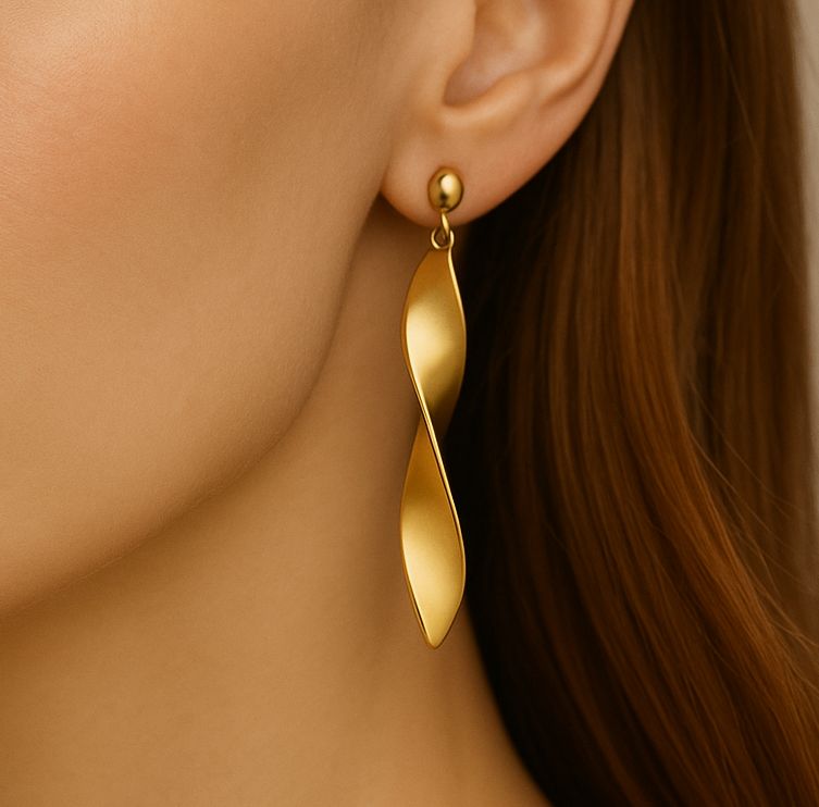 Twisted Dangling Ribbon Earrings