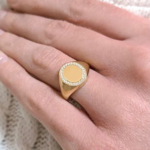 Big Size Signet Diamond Ring