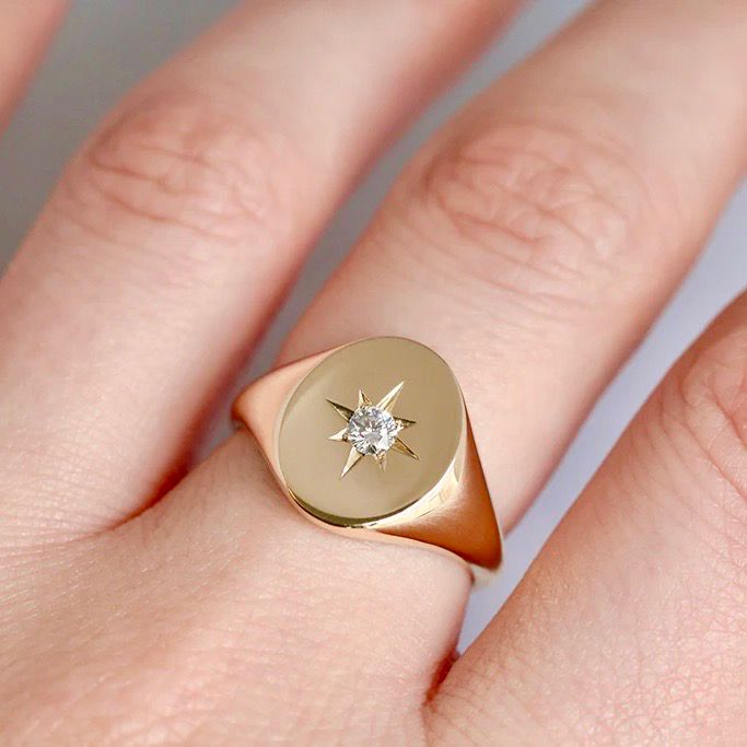Signet Diamond Ring