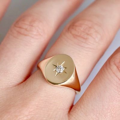 Signet Diamond Ring
