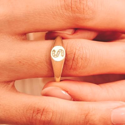 Small Signet Diamond Ring
