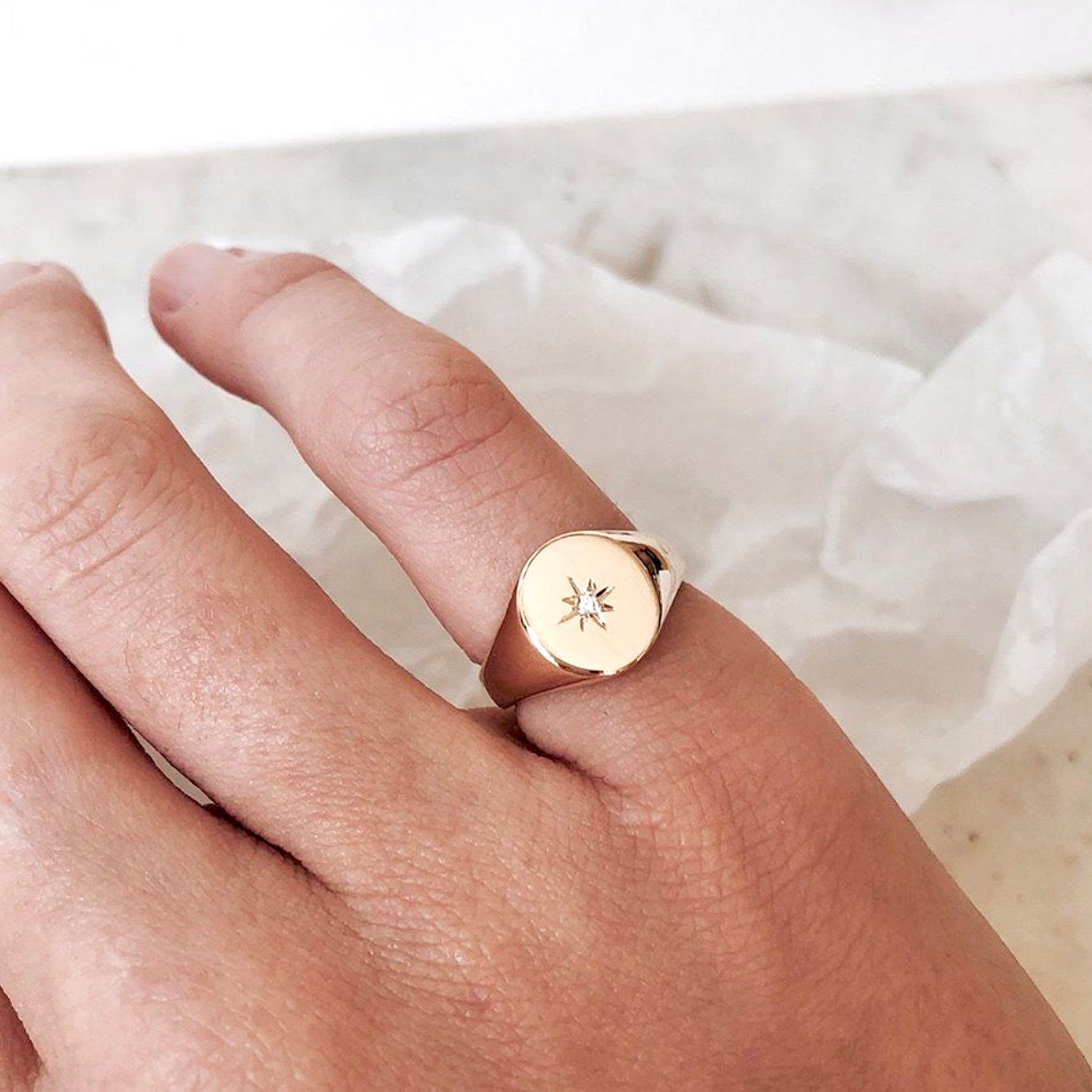 Signet Diamond Ring