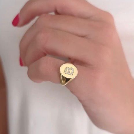 Personalised Signet Diamond Ring