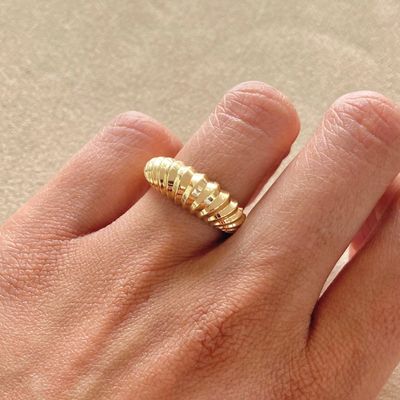 Bulged Multi-Ray Everyday Ring