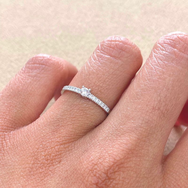 Small Pave Set Diamond Ring