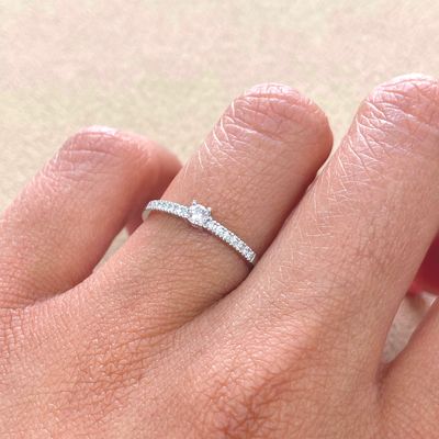 Small Pave Set Diamond Ring
