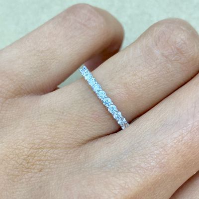 2.2 mm Half Eternity Diamond Ring