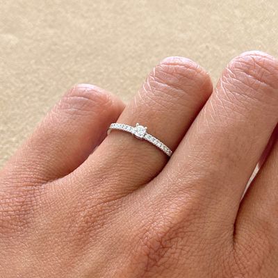 Small Pave Set Diamond Ring