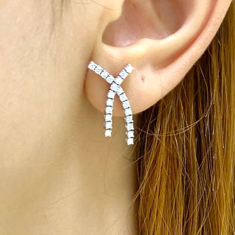 X-Shaped Diamond Earrings