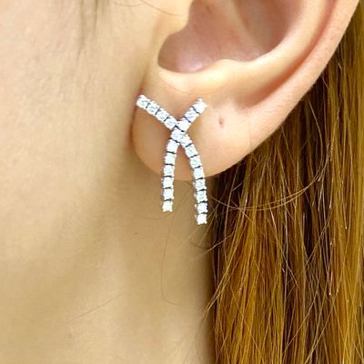 X-Shaped Diamond Earrings