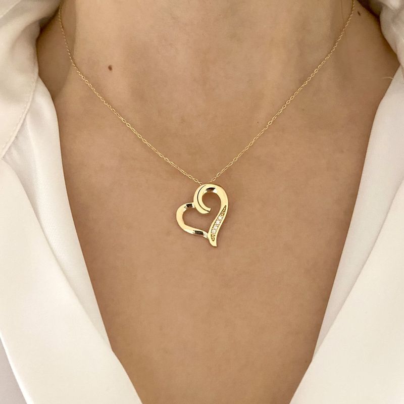 Heart Shaped Diamond Necklace