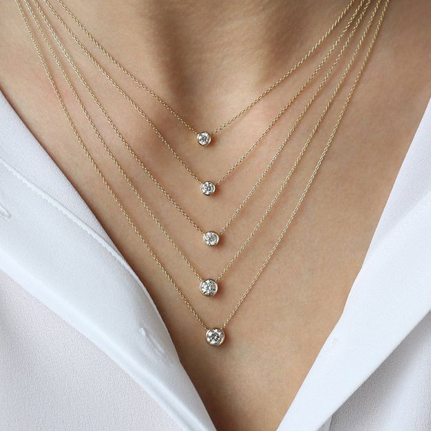 Bezel Single Diamond Necklace