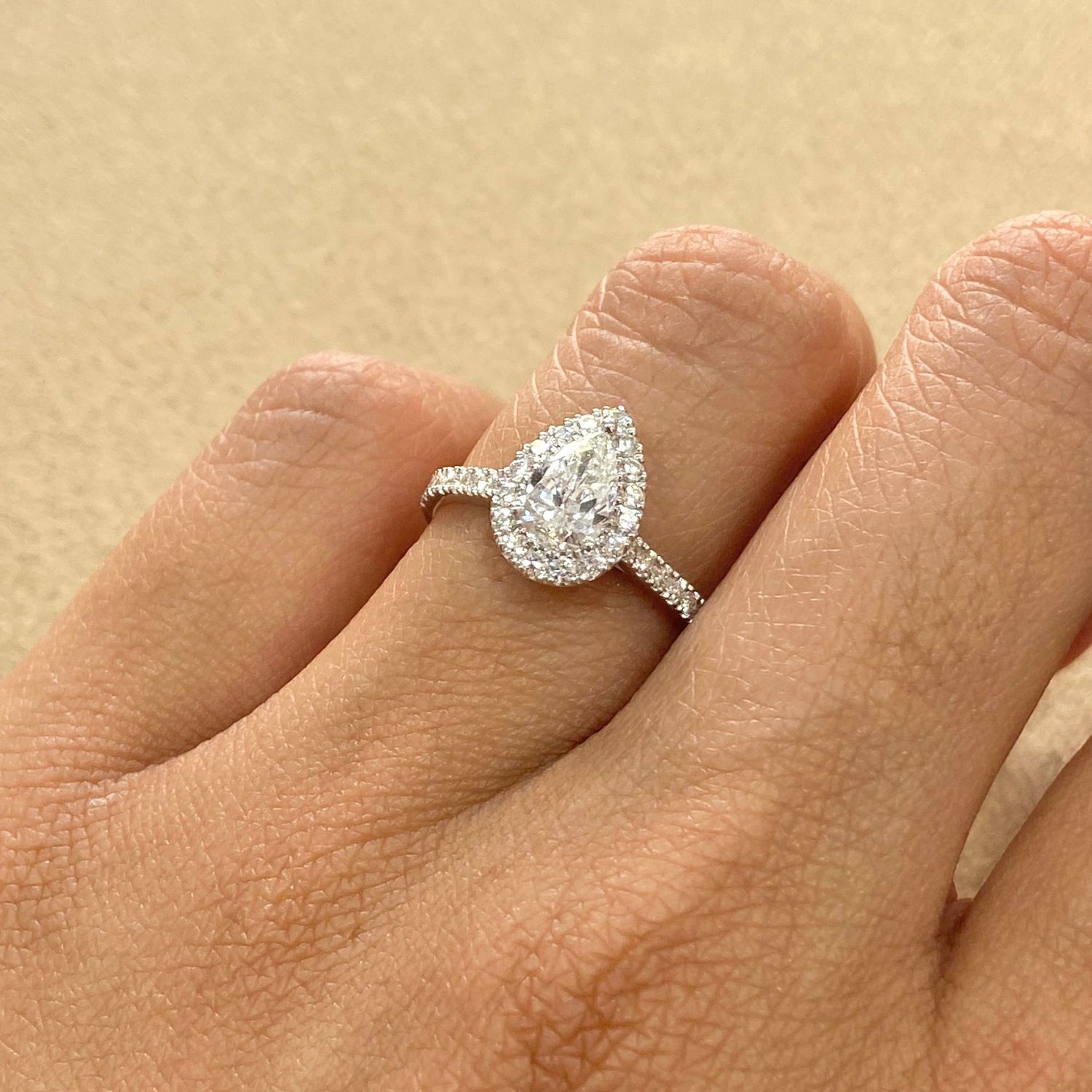 GIA Certified, Emerald Cut 0.7 ct, Halo Style Diamond Engagement Ring