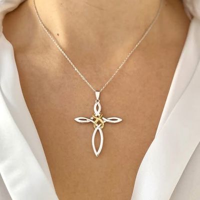 3D Infinity Cross Necklace