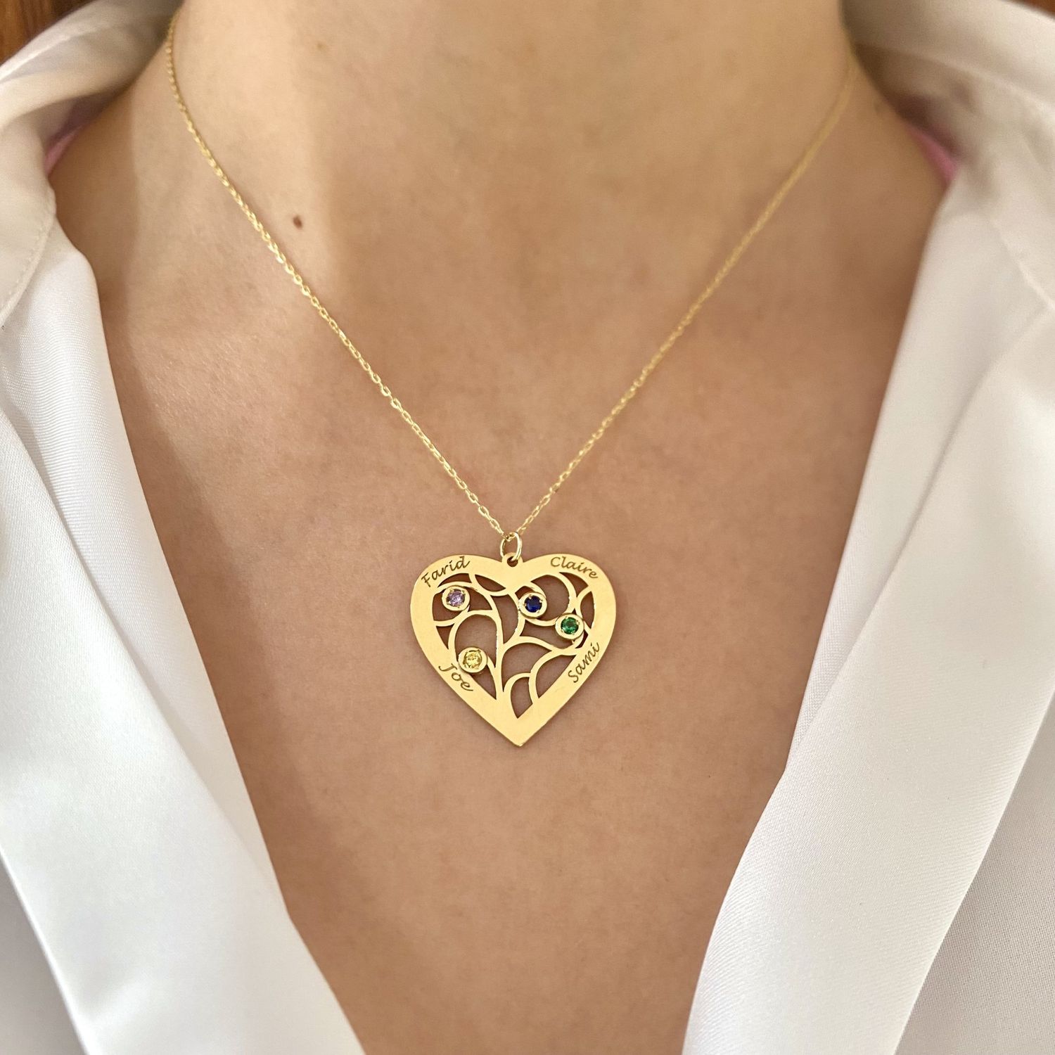 Personalized Shinning Heart Necklace