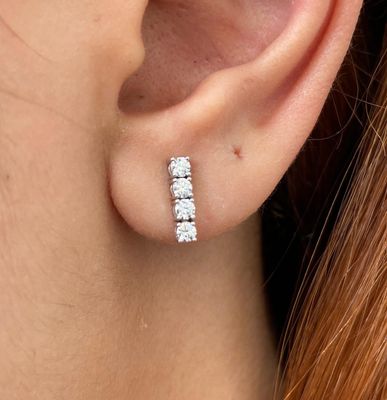 2.2 mm Dangling Diamond Earrings