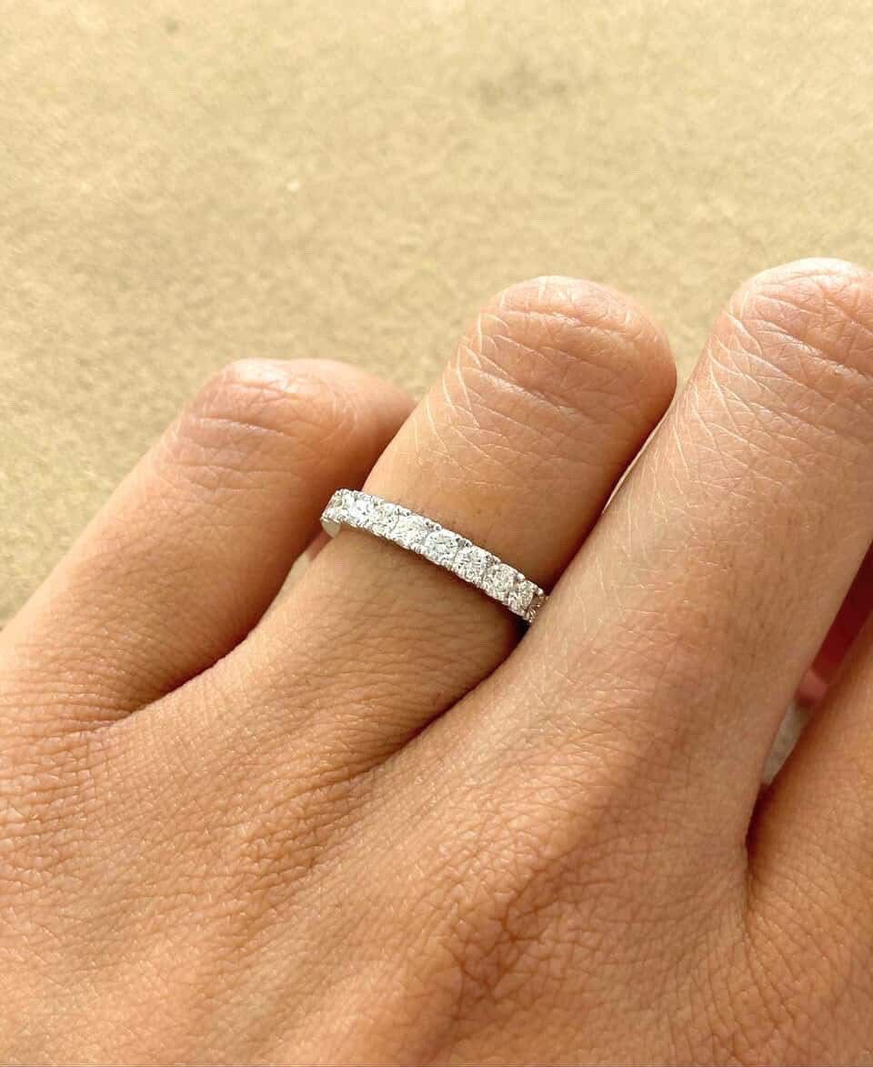 2.7 mm Four Prongs Half Eternity Diamond Ring