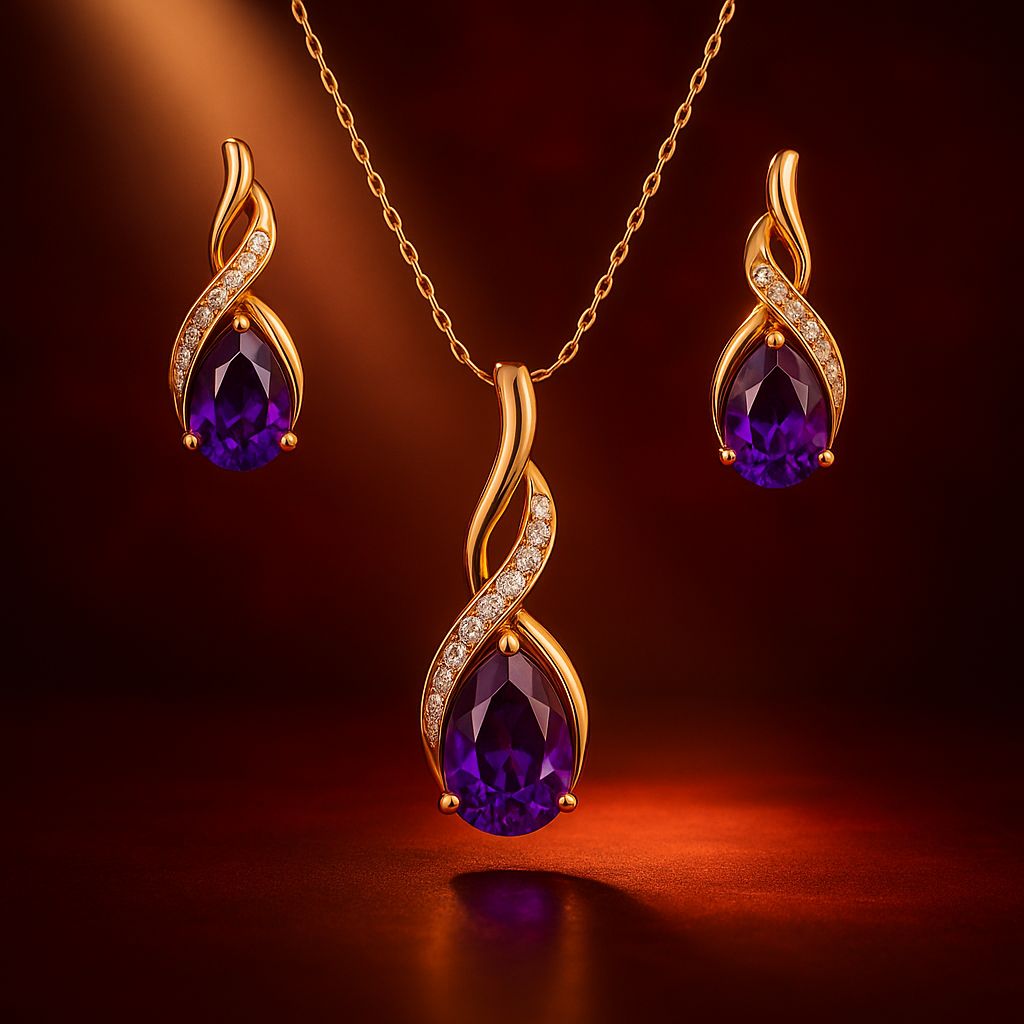 The Droplet, Amethyst, Diamond Set